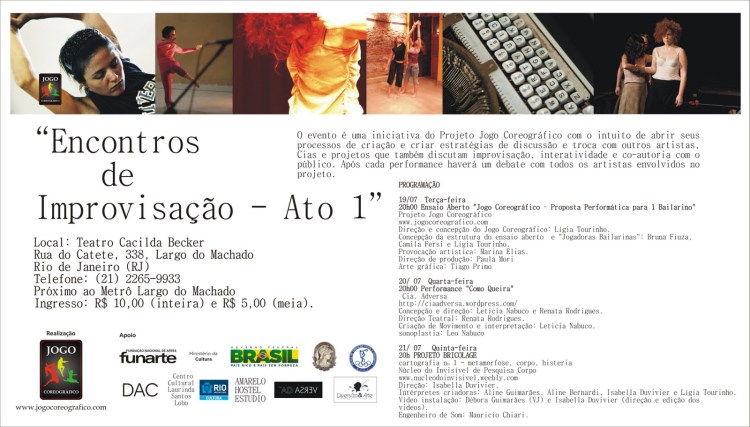 COMO QUEIRA::Cia Adversa no Rio nessa 4ª